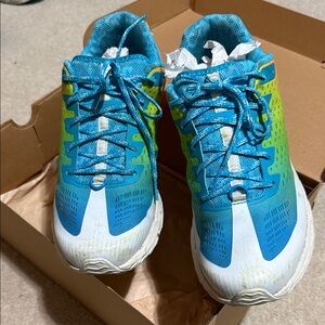 Merrell agility peak 5 , size 9 mens women size 11 Blue and Green Athletic Shoes